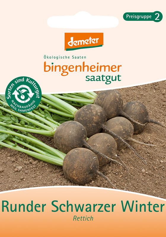 Bio Runder Schwarzer Winter Rettich Bingenheimer Saatgut